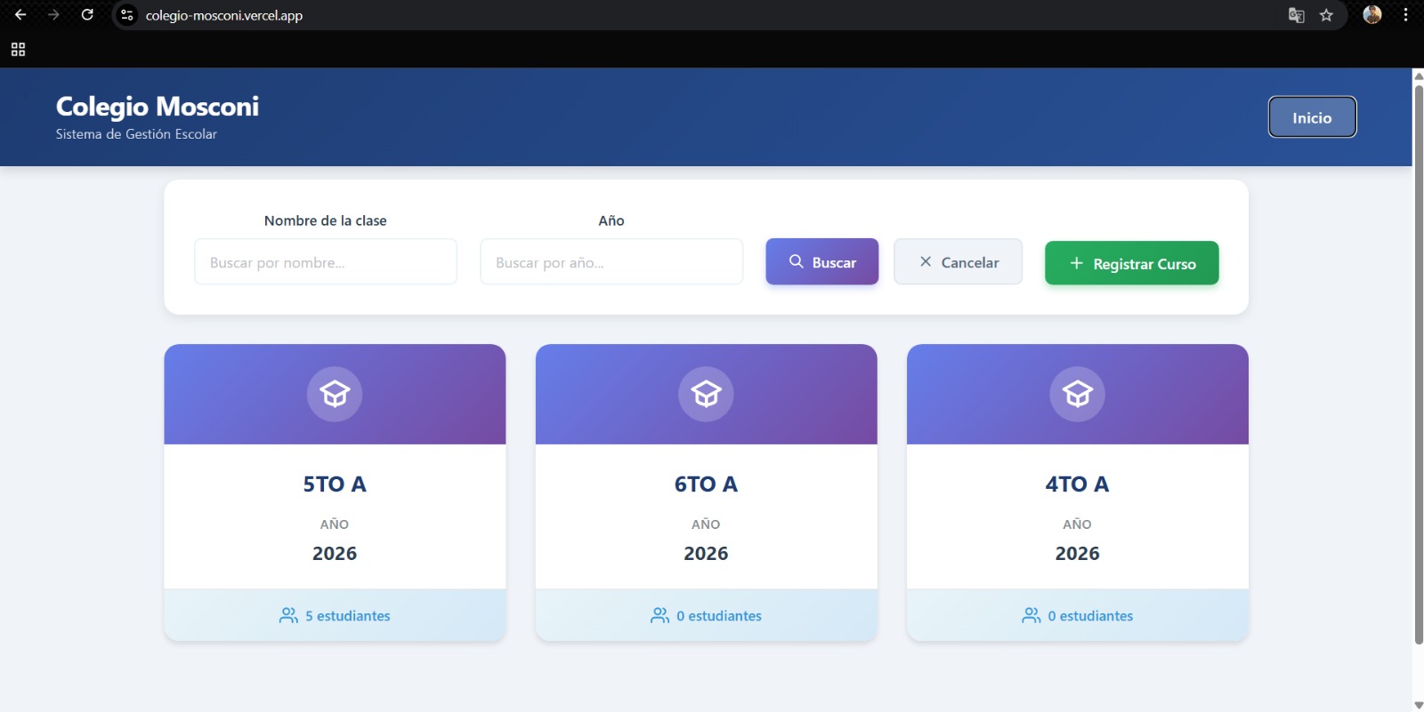 Sistema de Gestión Escolar